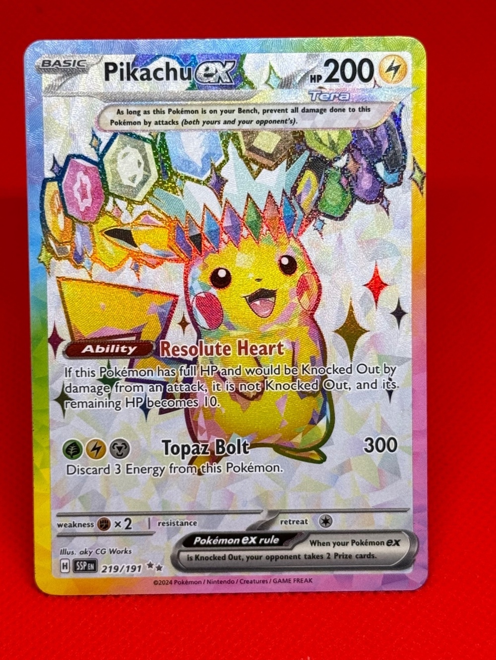 Pikachu ex 219/191 SV08 Surging Sparks Ultra Rare
